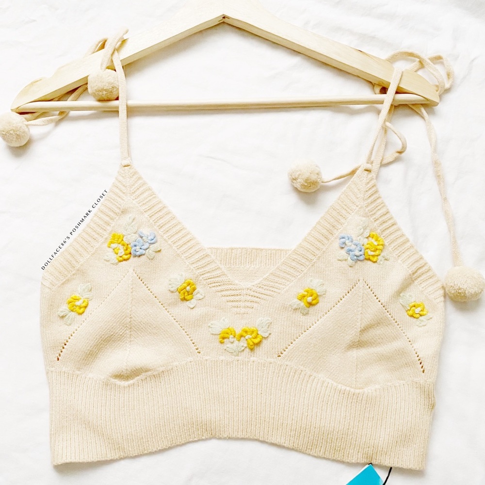 NWT Cider Cottage Core Cropped Knit Tank Top
